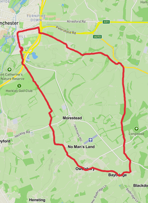 Hike on 07-05-2026 03:38 Chilcomb-Cheesefoot Hd-Owslebury mobile static map