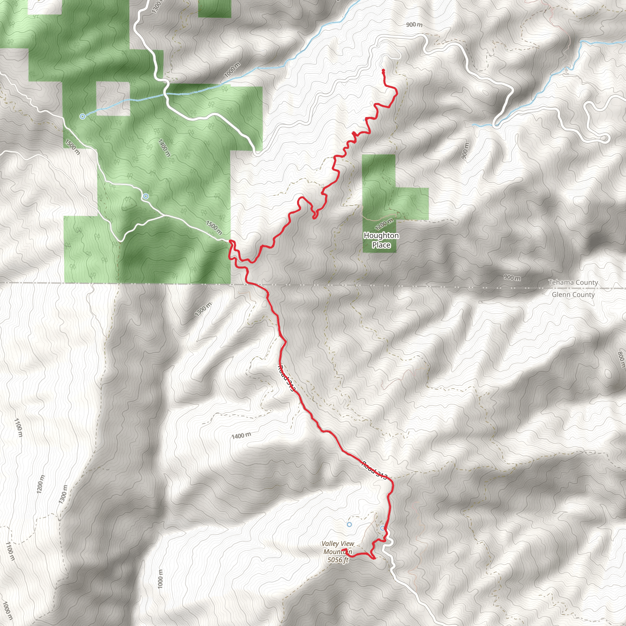 Valley View Mountain via Round Valley Road mobile static map