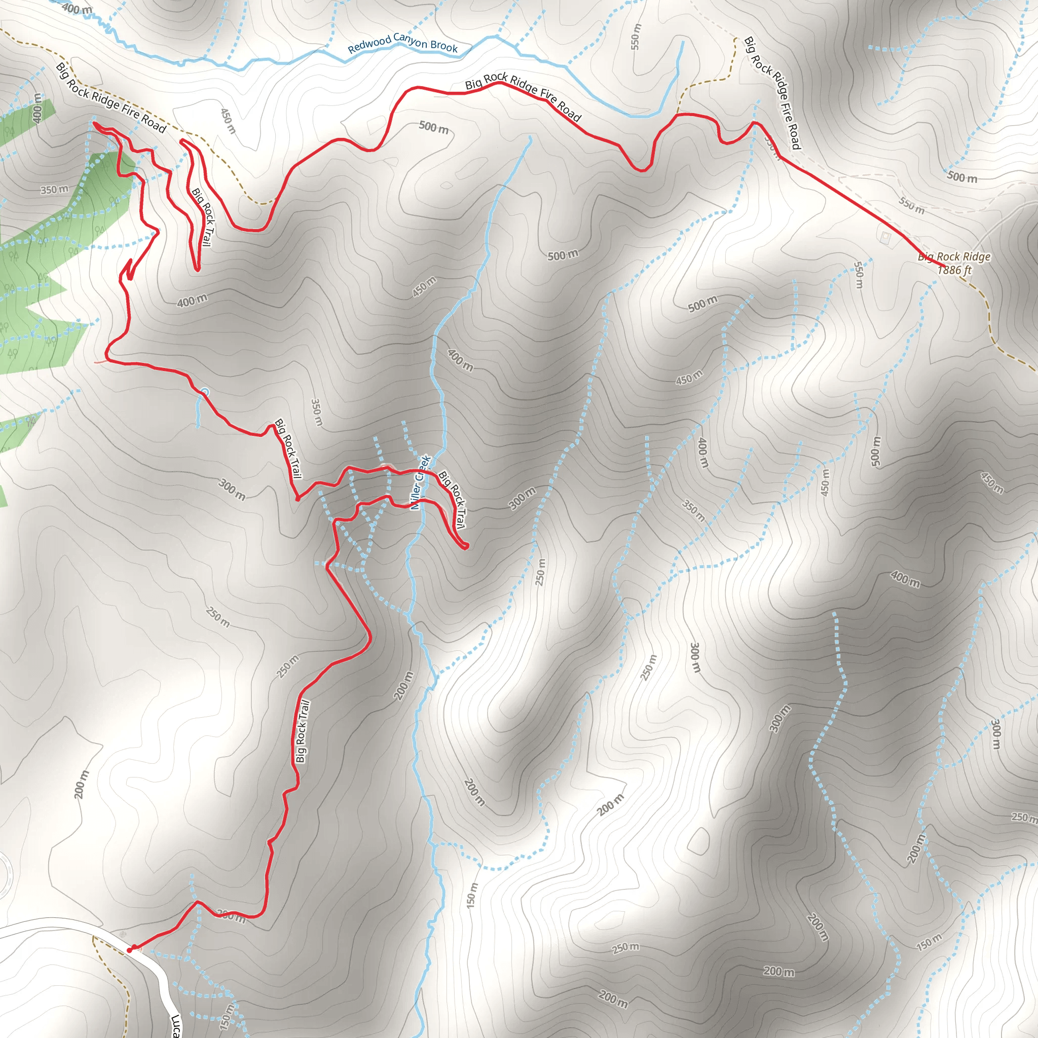 Big Rock Ridge via Big Rock Trail mobile static map