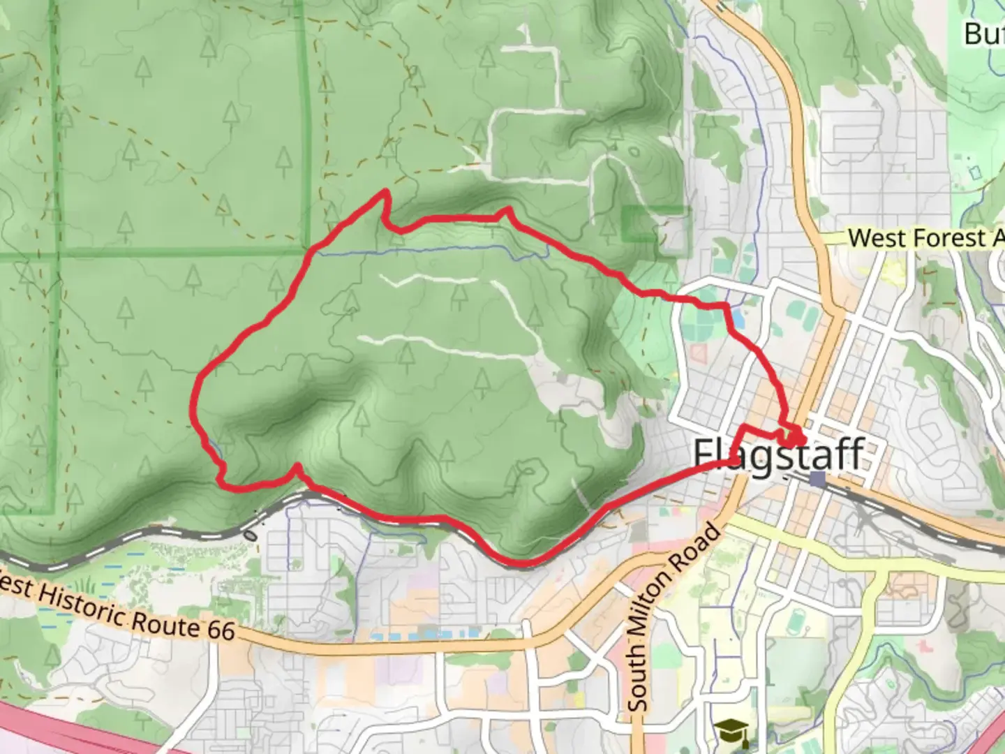 An image depicting the trail Karen Cooper and Tunnel Springs Trail FUTS Loop and its surrounding area.