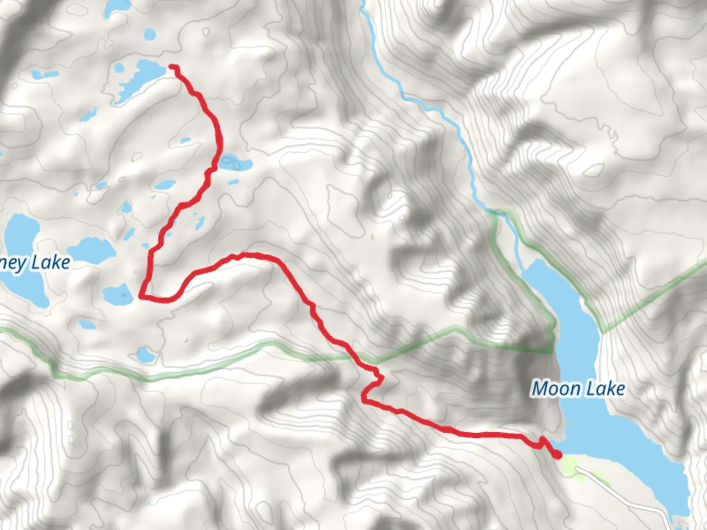 An image depicting the trail Clements Lake via Pack Trail and its surrounding area.