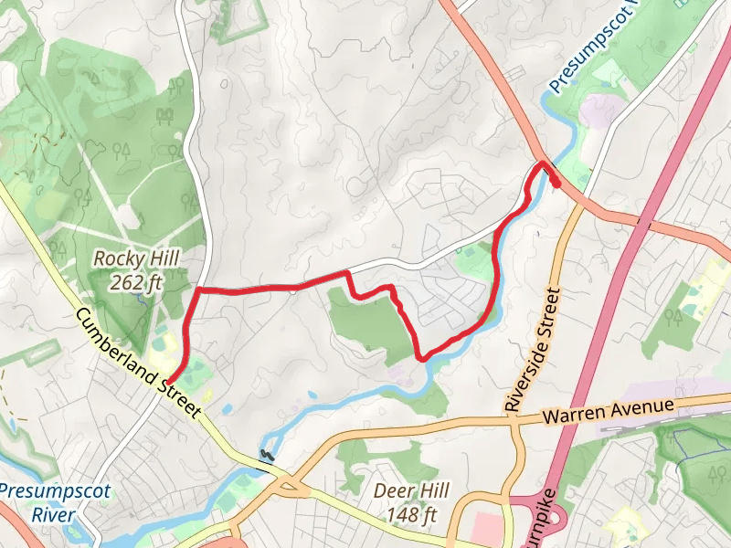 Presumpscot River Trail - East Bridge Street Out and Back