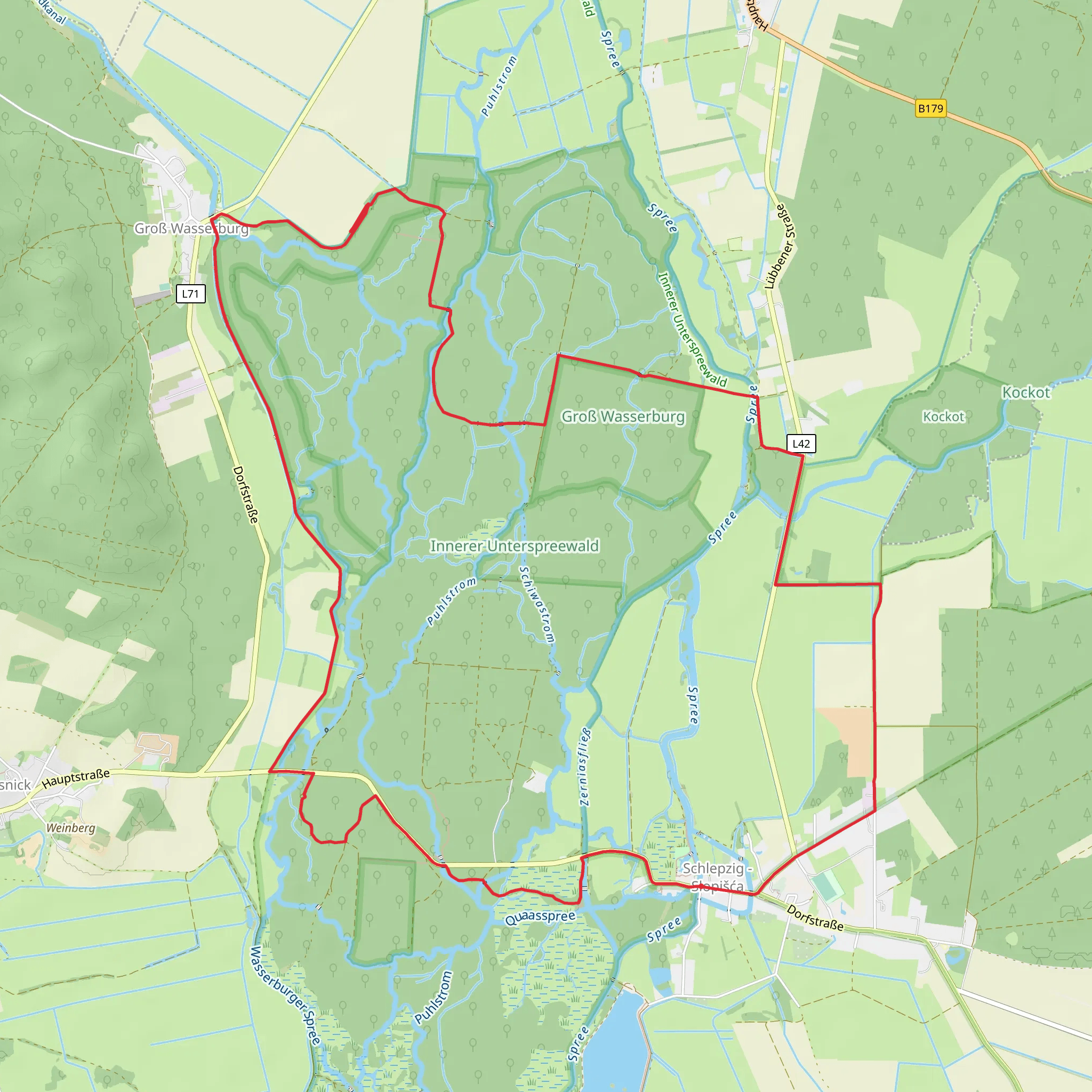 Schlepzig and Innerer Unterspreewald Loop mobile static map