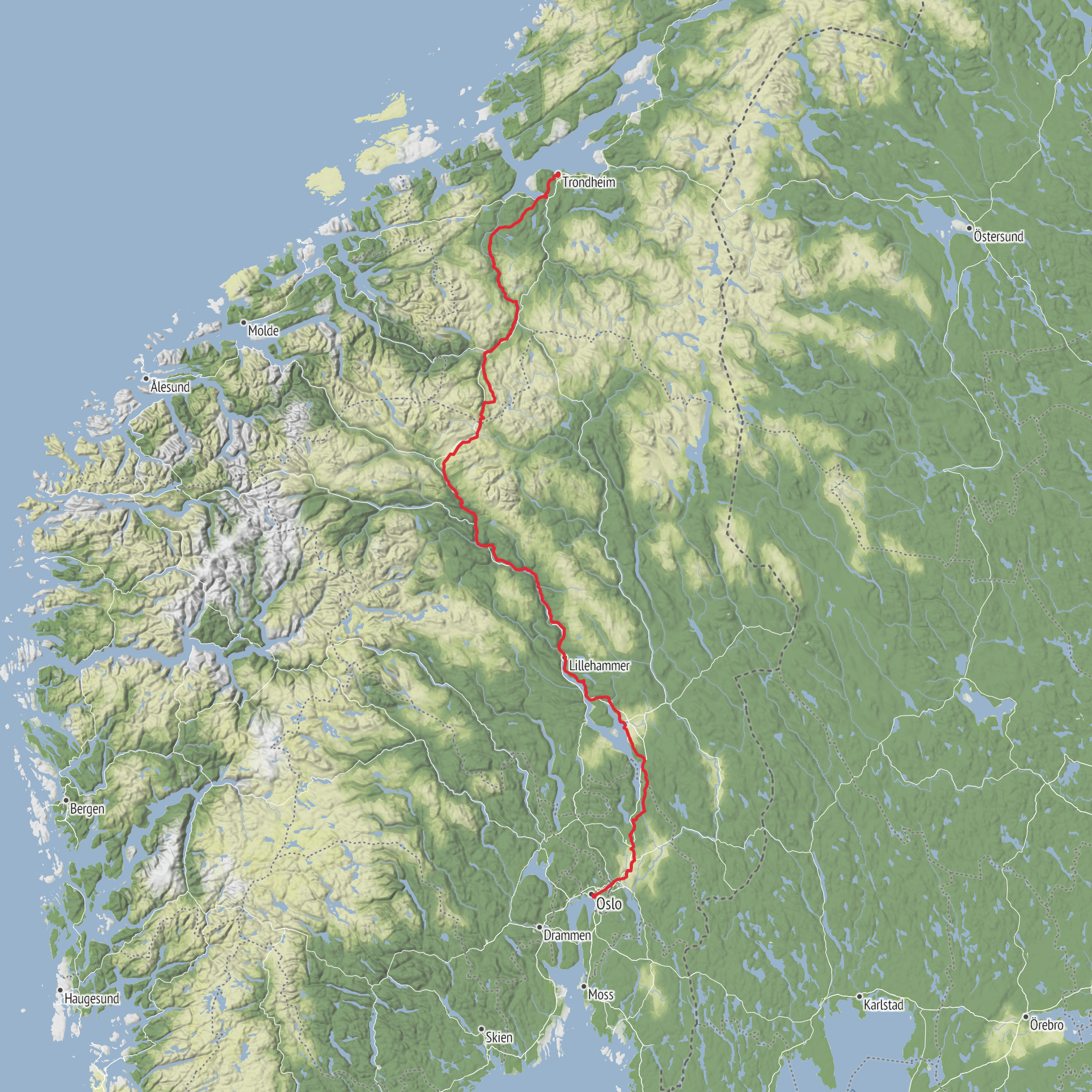 Gudbrandsdalsleden mobile static map