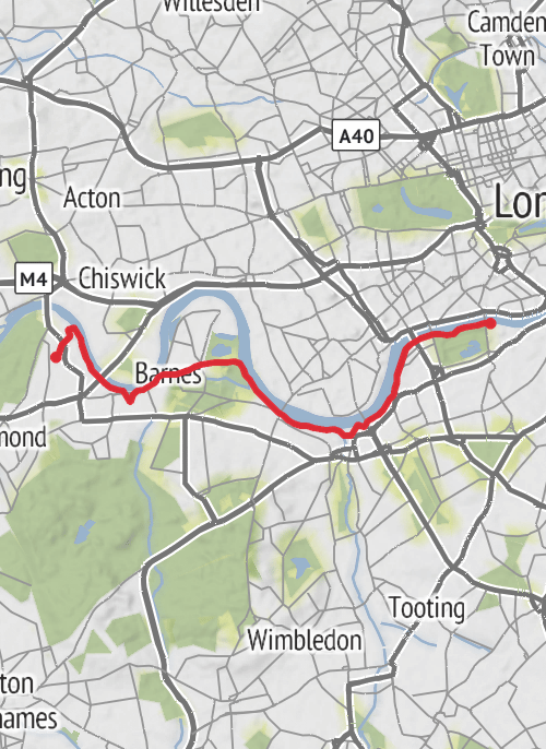 Hike from Vauxhall mobile static map