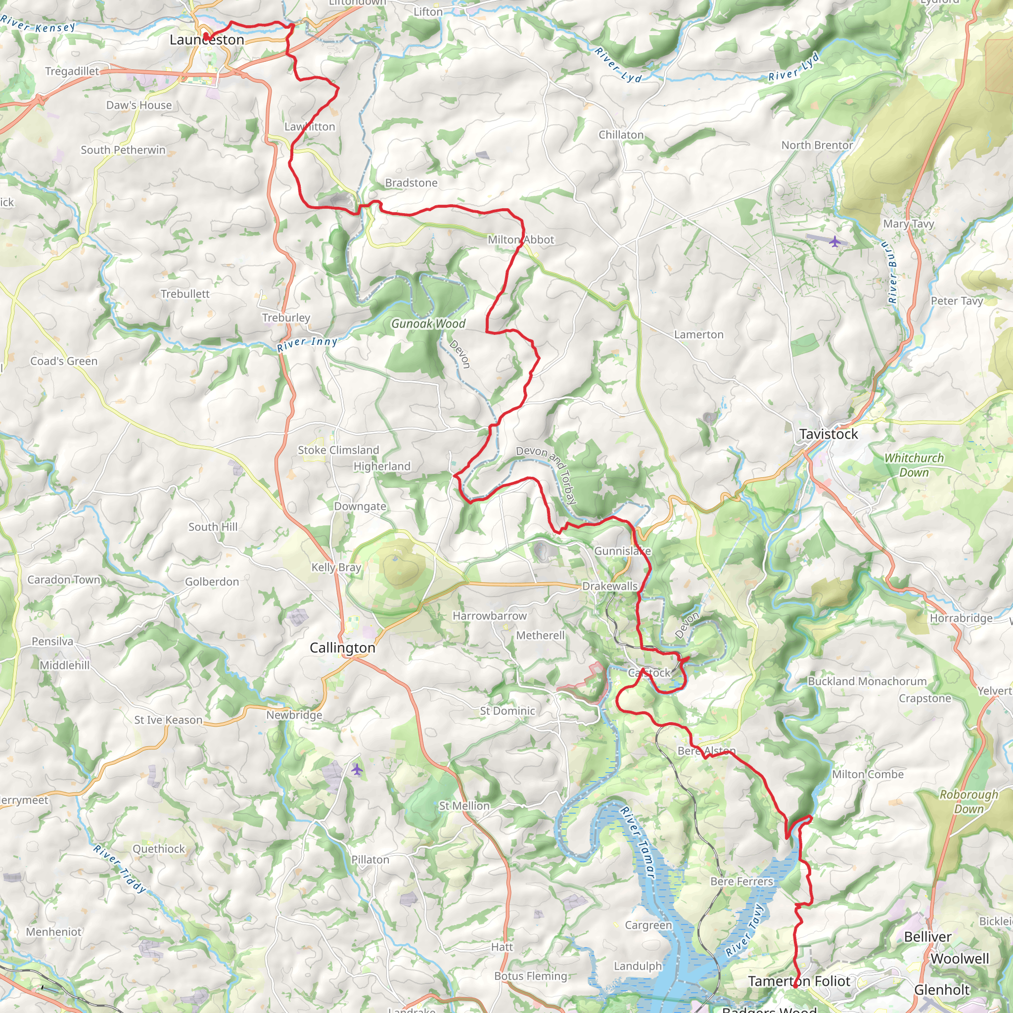 Tamar Valley Discovery Trail mobile static map