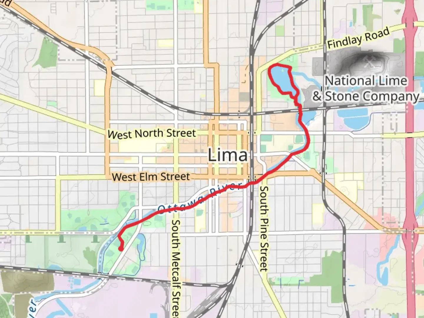 An image depicting the trail Schoonover Lake Loop via Rotary Riverwalk and its surrounding area.