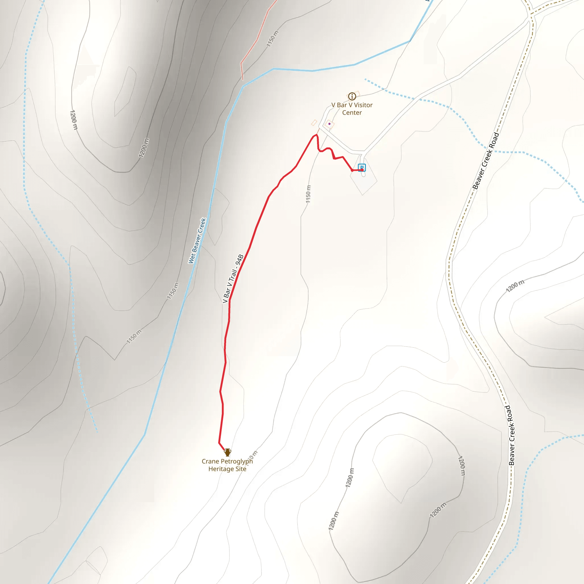 V Bar V Trail mobile static map