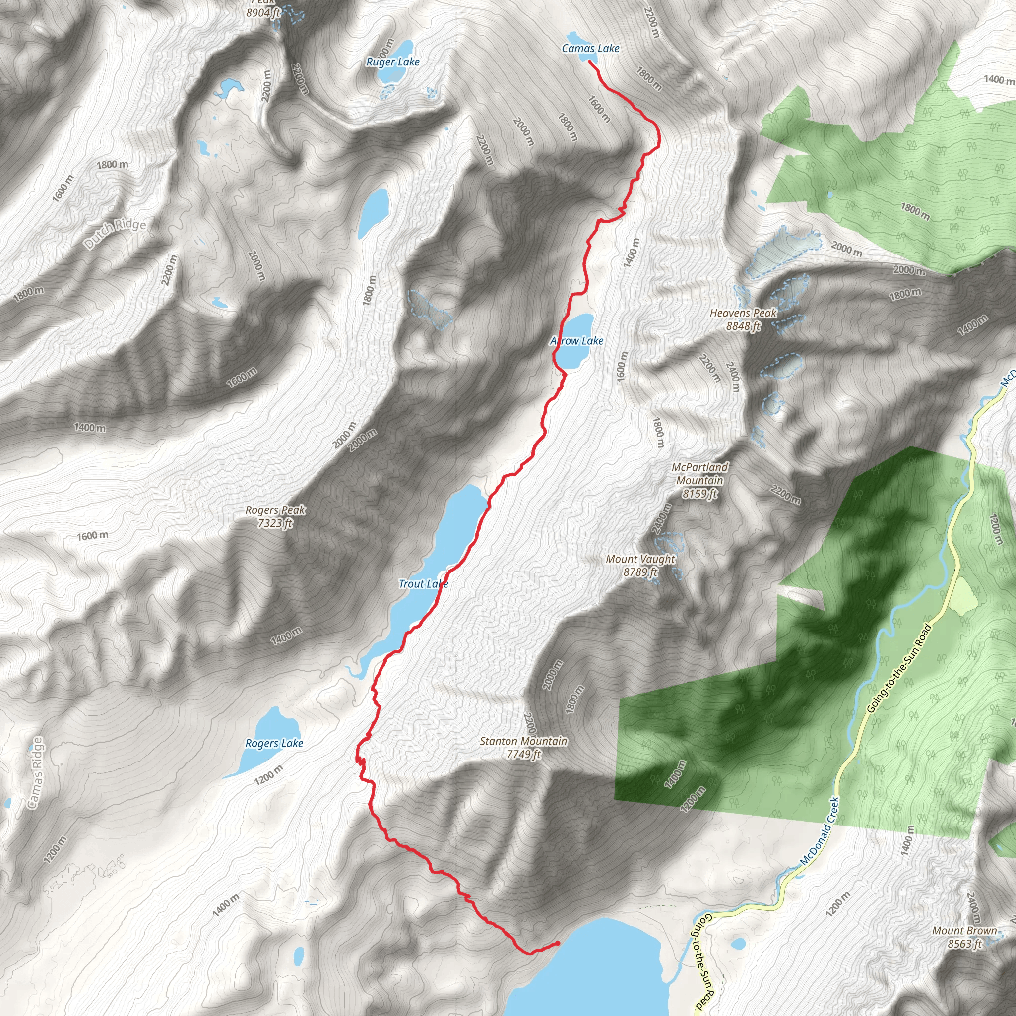 West Lakes Trail mobile static map