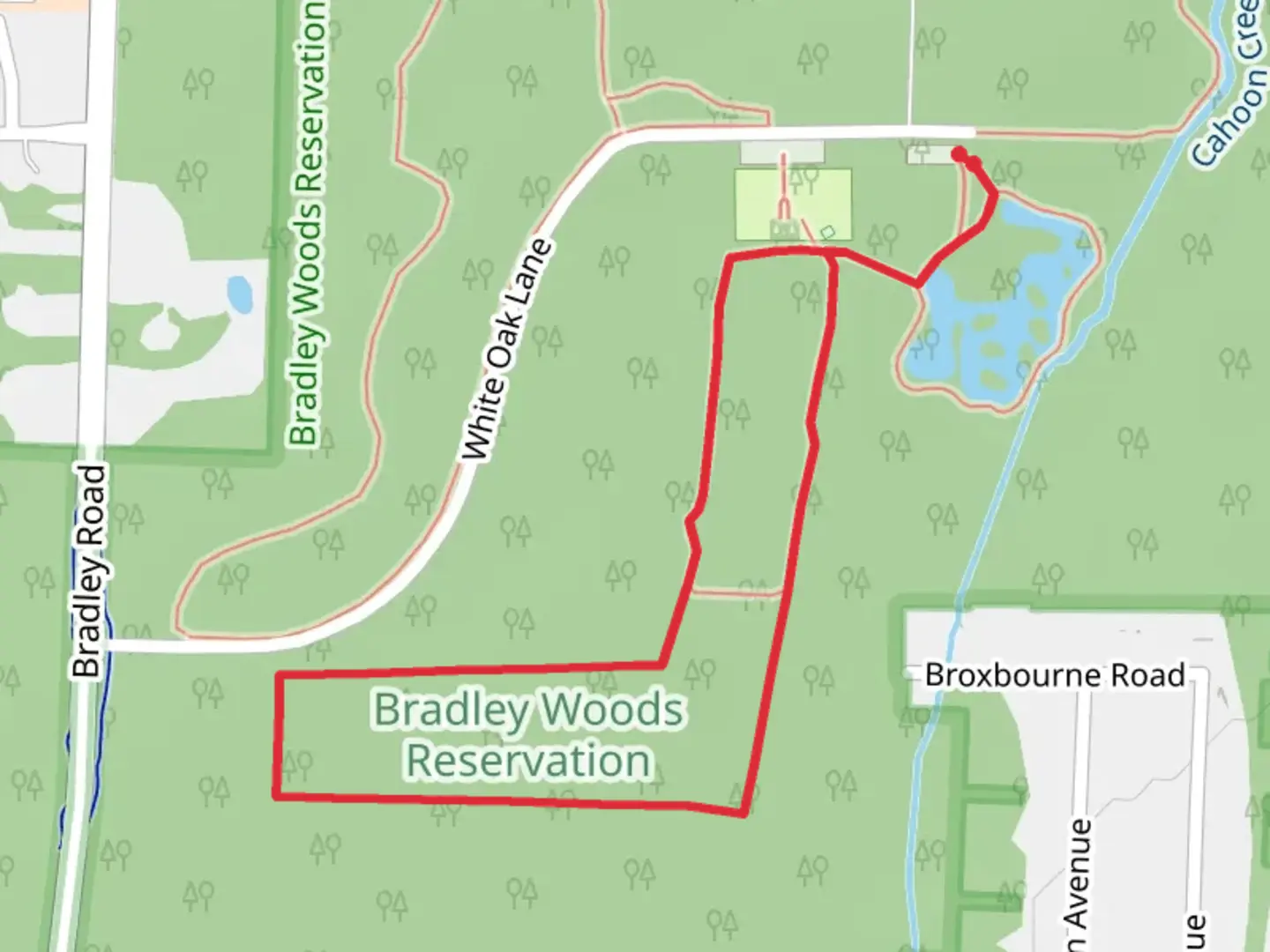 An image depicting the trail Pin Oak Loop Trail and its surrounding area.