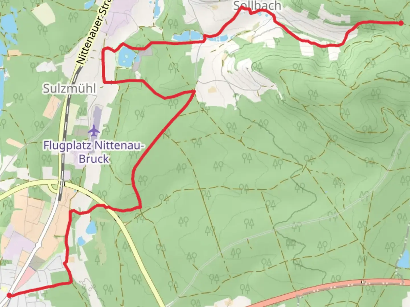 An image depicting the trail Bergham to Ried Walk and its surrounding area.