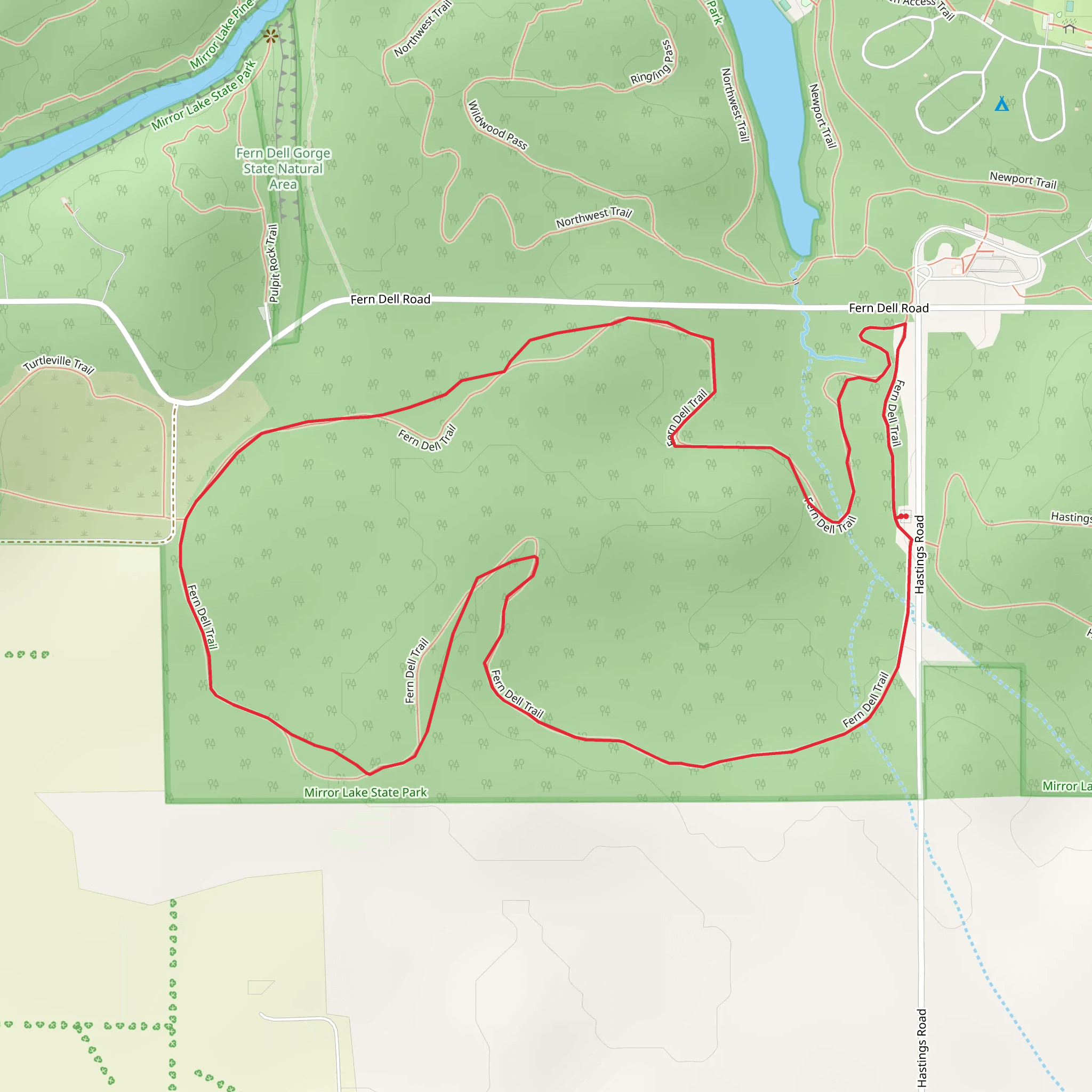 Fern Dell Loop Trail mobile static map