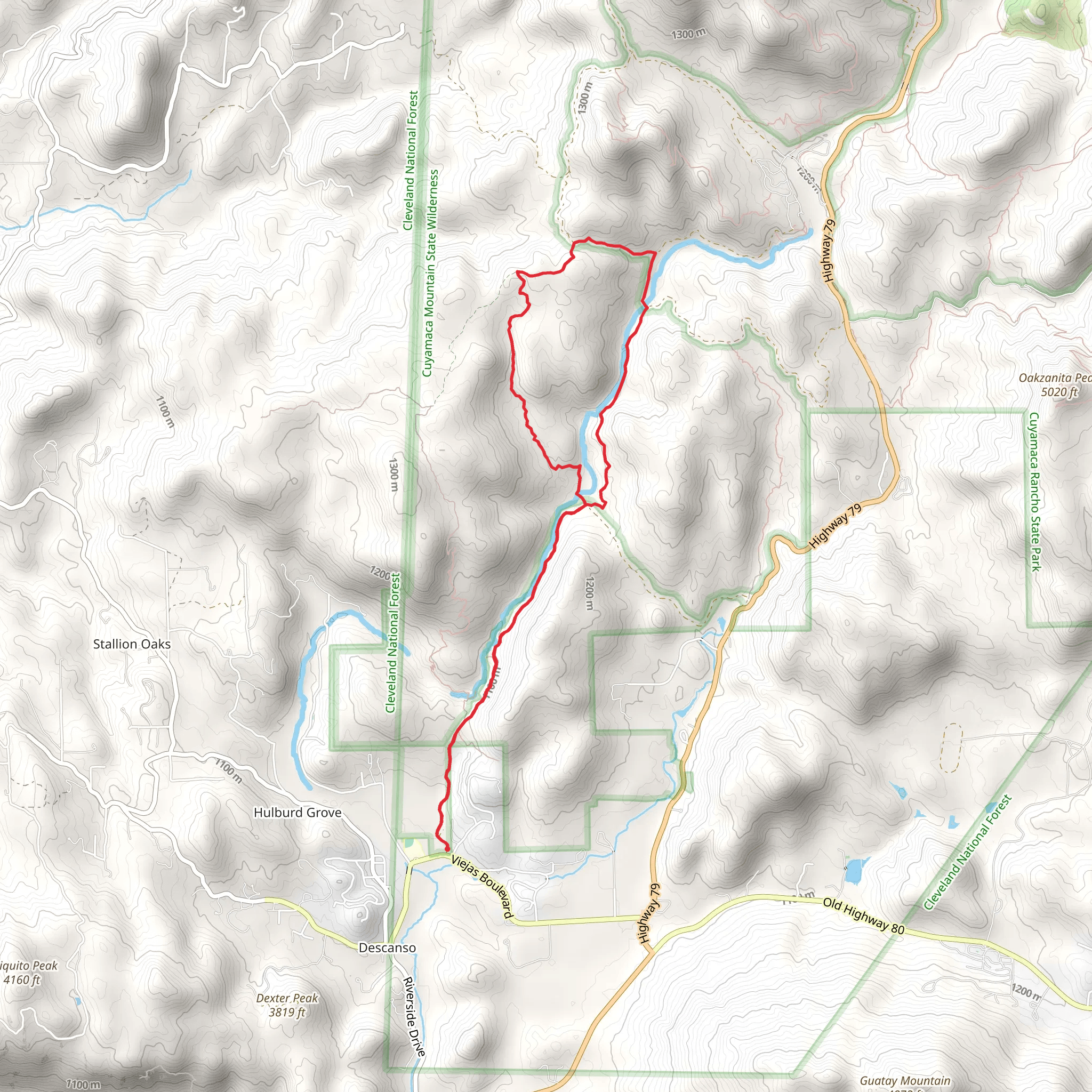 Sweetwater Trail via Merigan Fire Road mobile static map