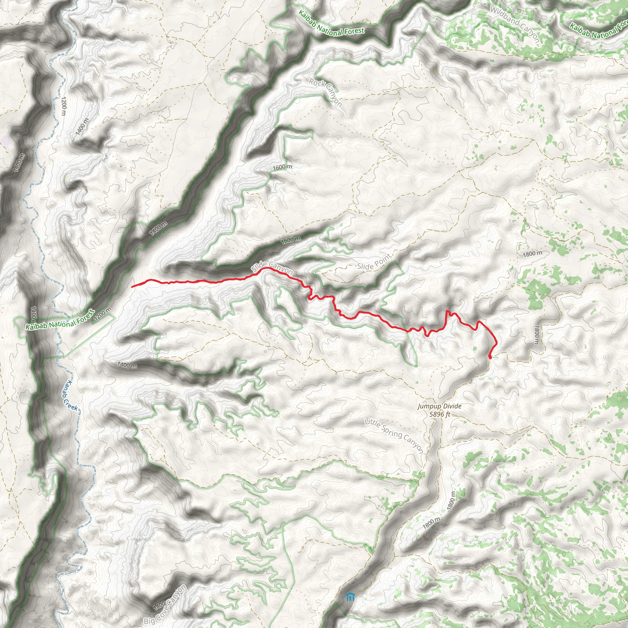 Slide Canyon Trail mobile static map
