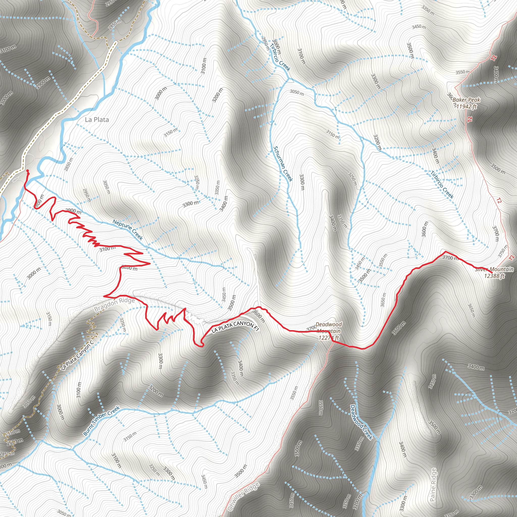 Silver Mountain and Deadwood Mountain mobile static map