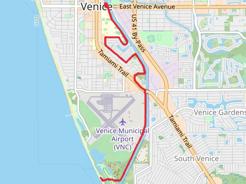 Venetian Waterway Trail via and Gulf Intracoastal Waterway