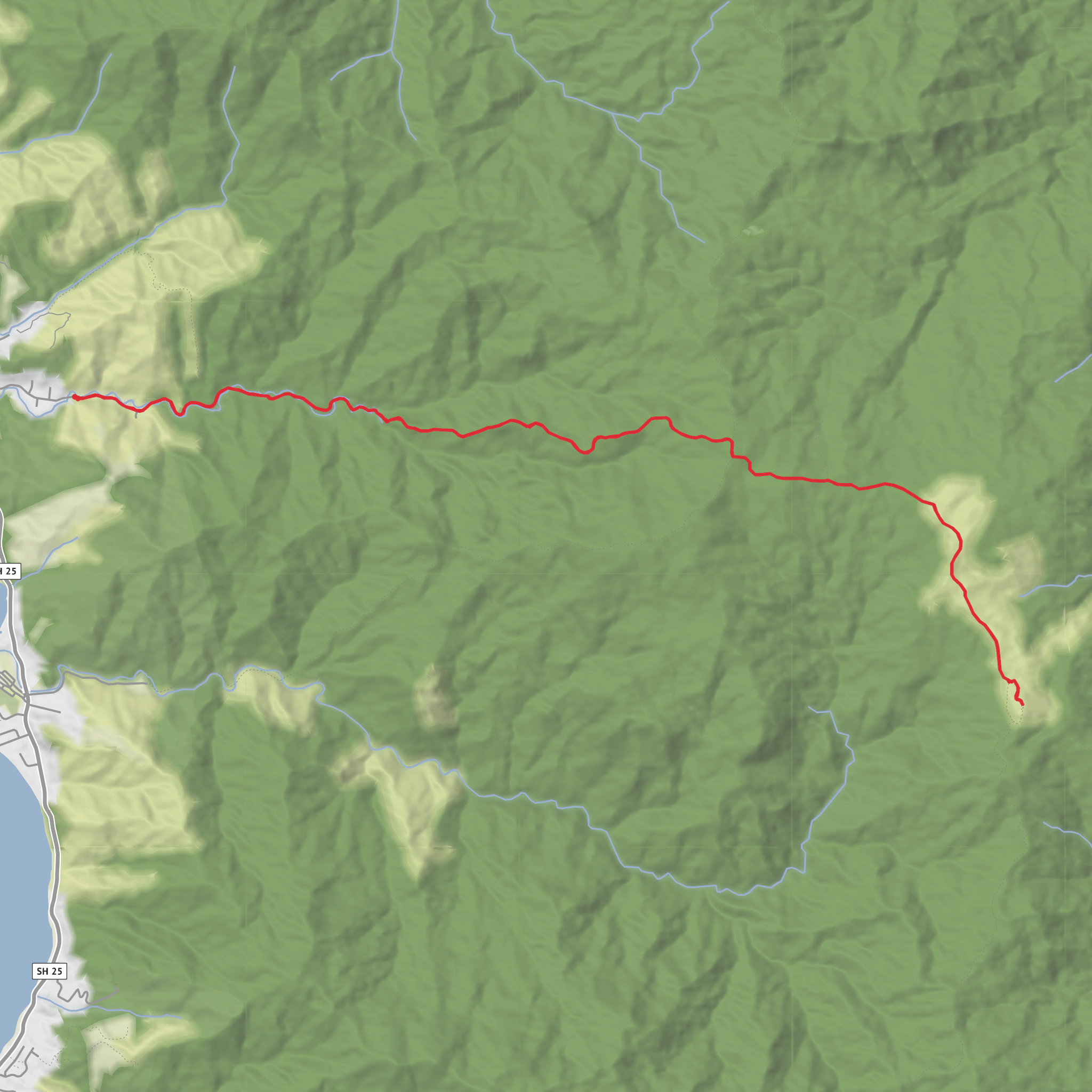 Crosbies Hut via Waiomu Track mobile static map