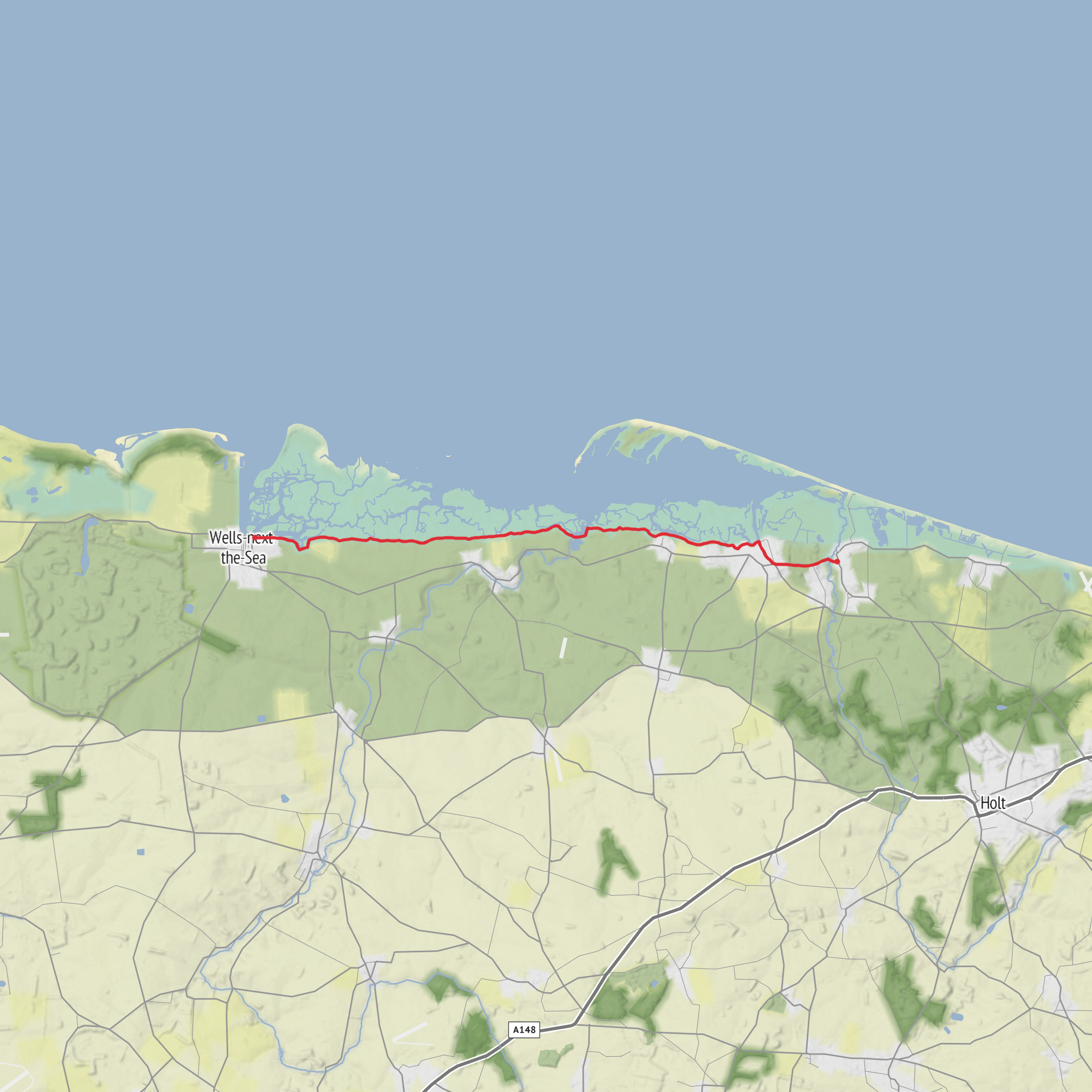 Norfolk Coast - Wells to Cley mobile static map