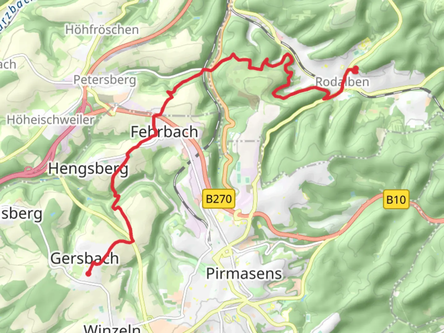 An image depicting the trail Gersbach to Hilschberghaus Walk and its surrounding area.