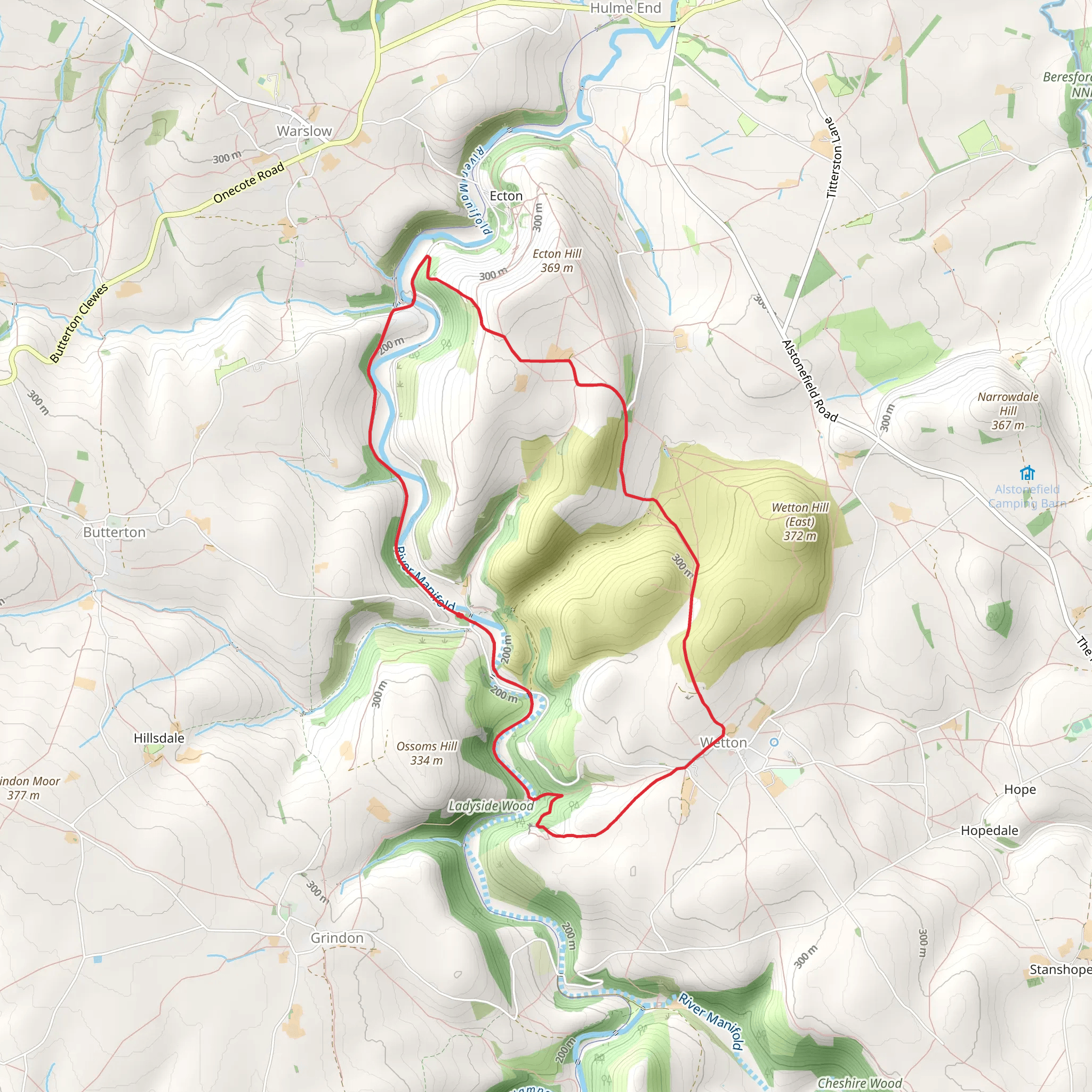 River Manifold Loop - Wetton mobile static map