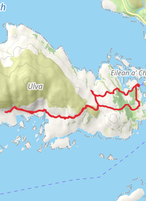Hike on Ulva Loop via Woodland Walk mobile static map