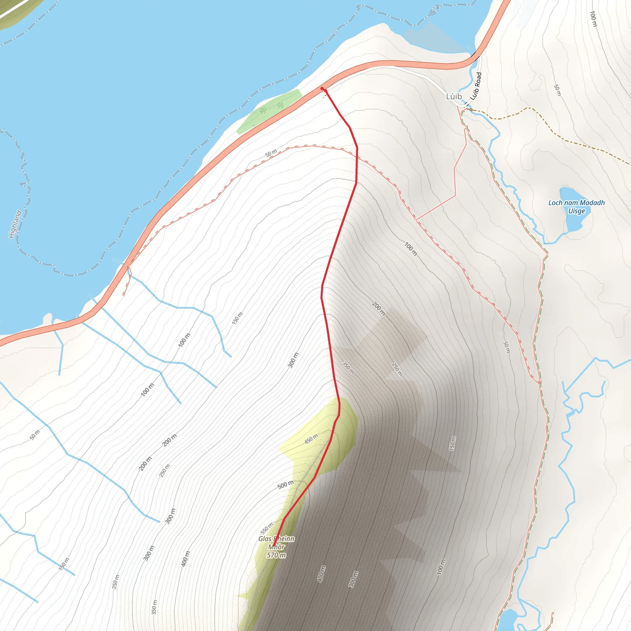 Glas Bheinn Mhor from Aricharnach mobile static map