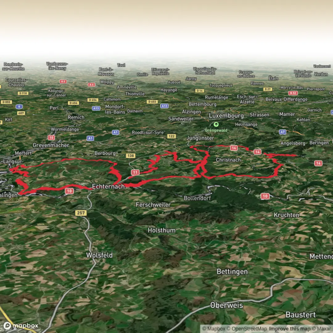 An image depicting the trail The 5-Day Mullerthal Trail Hike and its surrounding area.