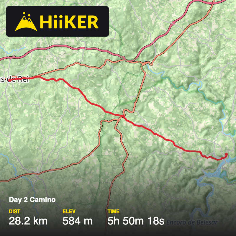 A map preview of the recording Day 2 Camino .