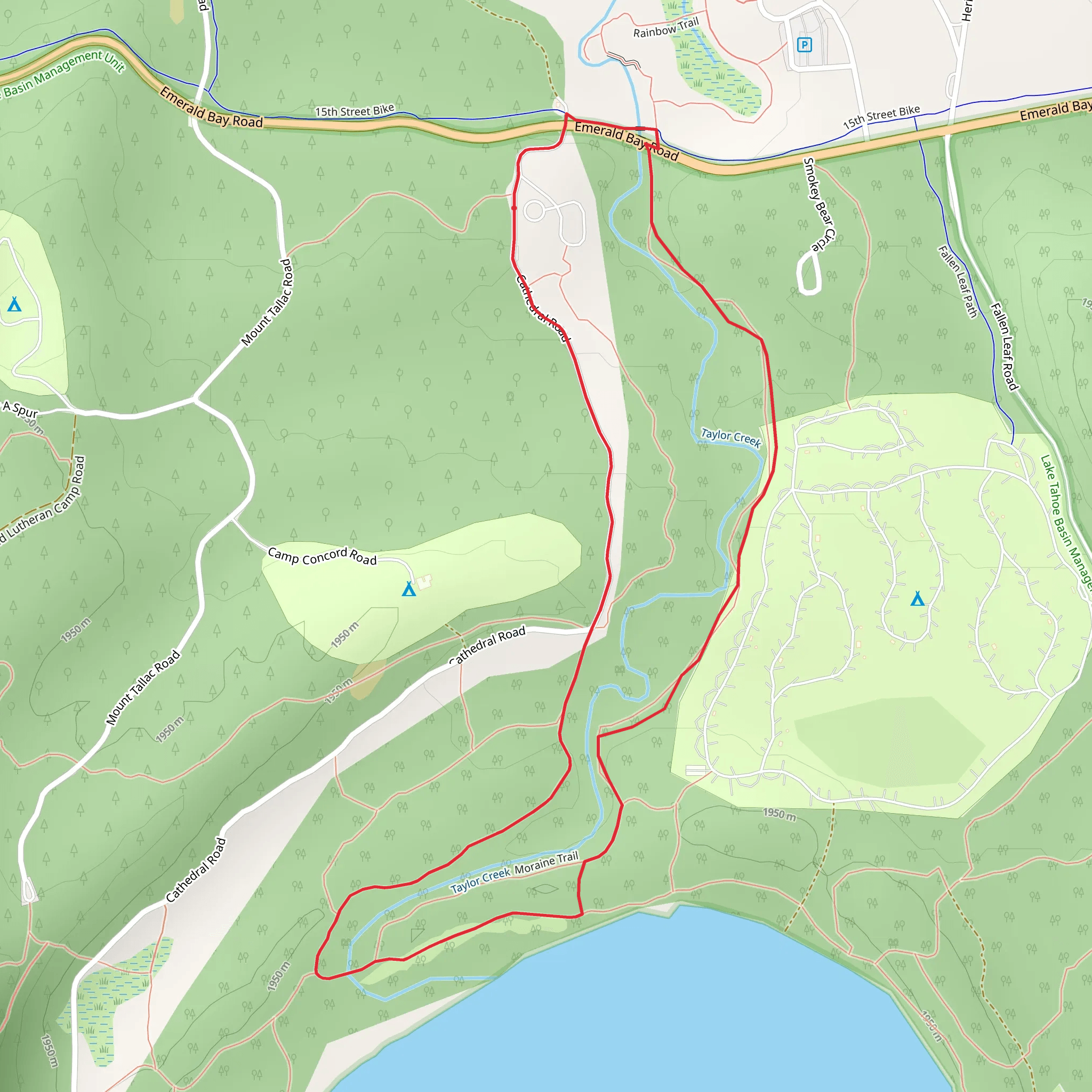 Loop around Taylor Creek mobile static map