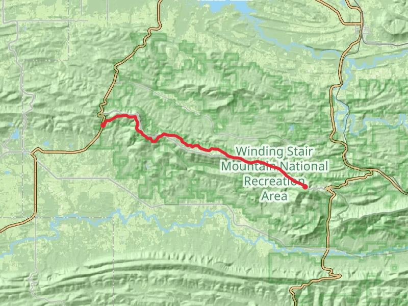 Ouachita Trail to Hikers Camp for Winding Stair Campground