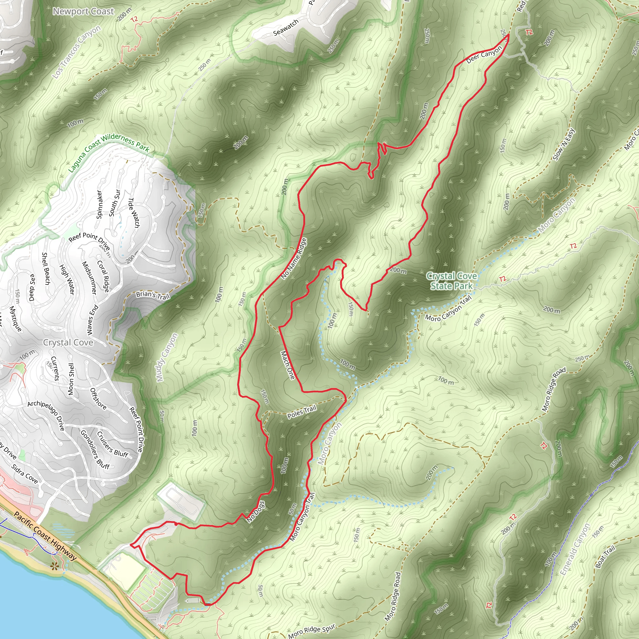 Moro Canyon and Rattlesnake Loop Trail mobile static map
