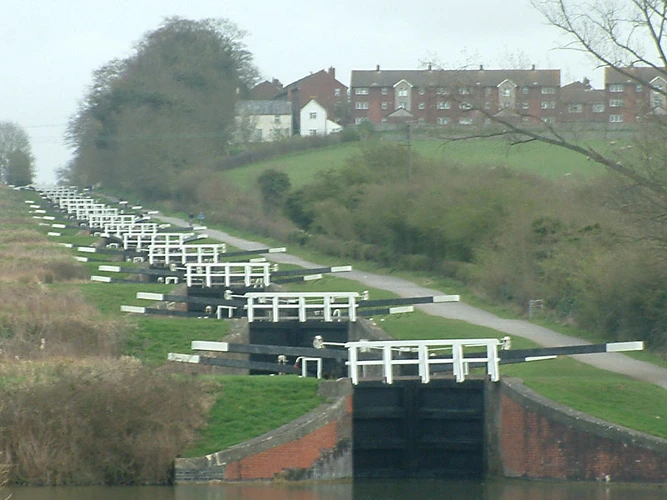 Caen Hill lock and Peter Lindley Jones Lock and Kennet via Avon Canal