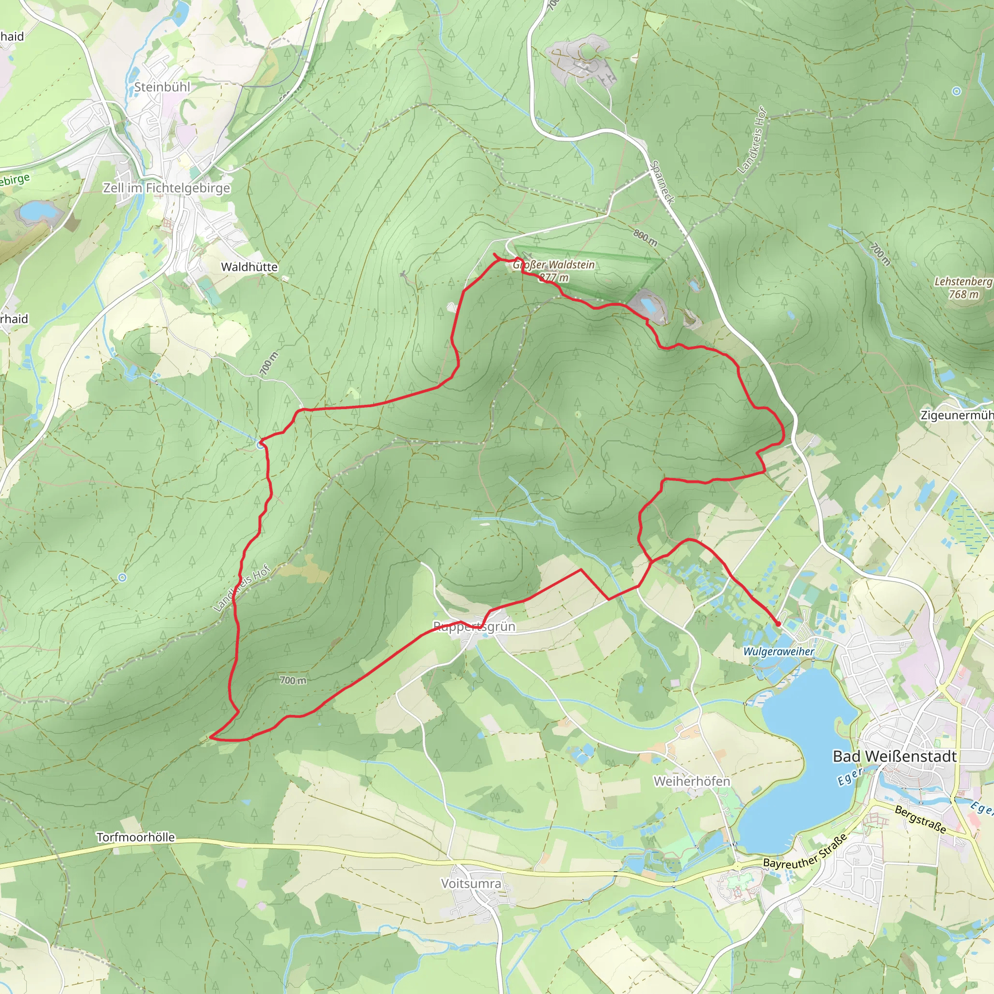 Napoleonshut and Der Wal vom Waldstein via Fraenkischer Gebirgsweg and Quellenweg mobile static map