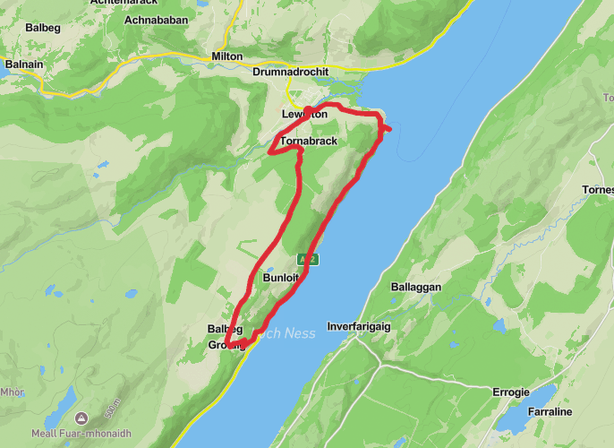 Drumnadrochit to Urquhart Castle via Great Glen Way mobile static map