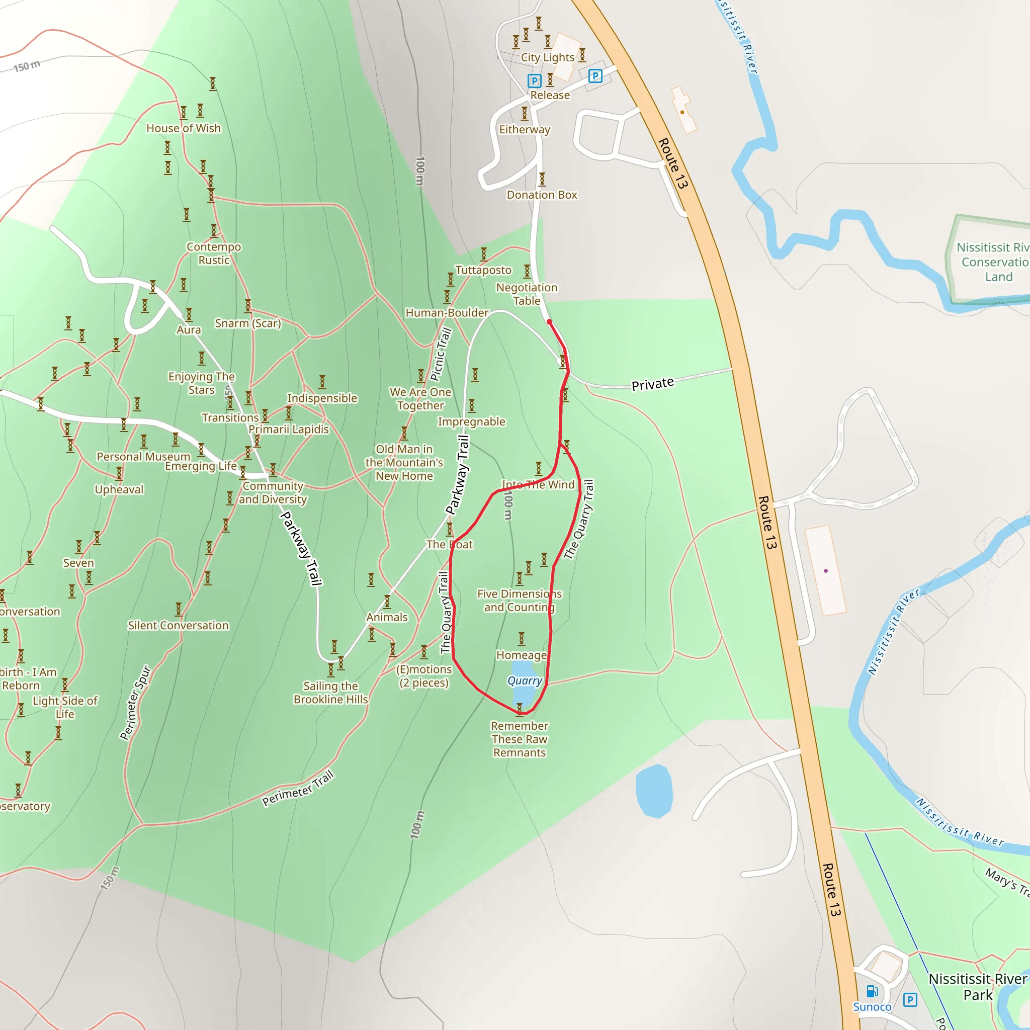 Quarry Pond Loop Trail mobile static map