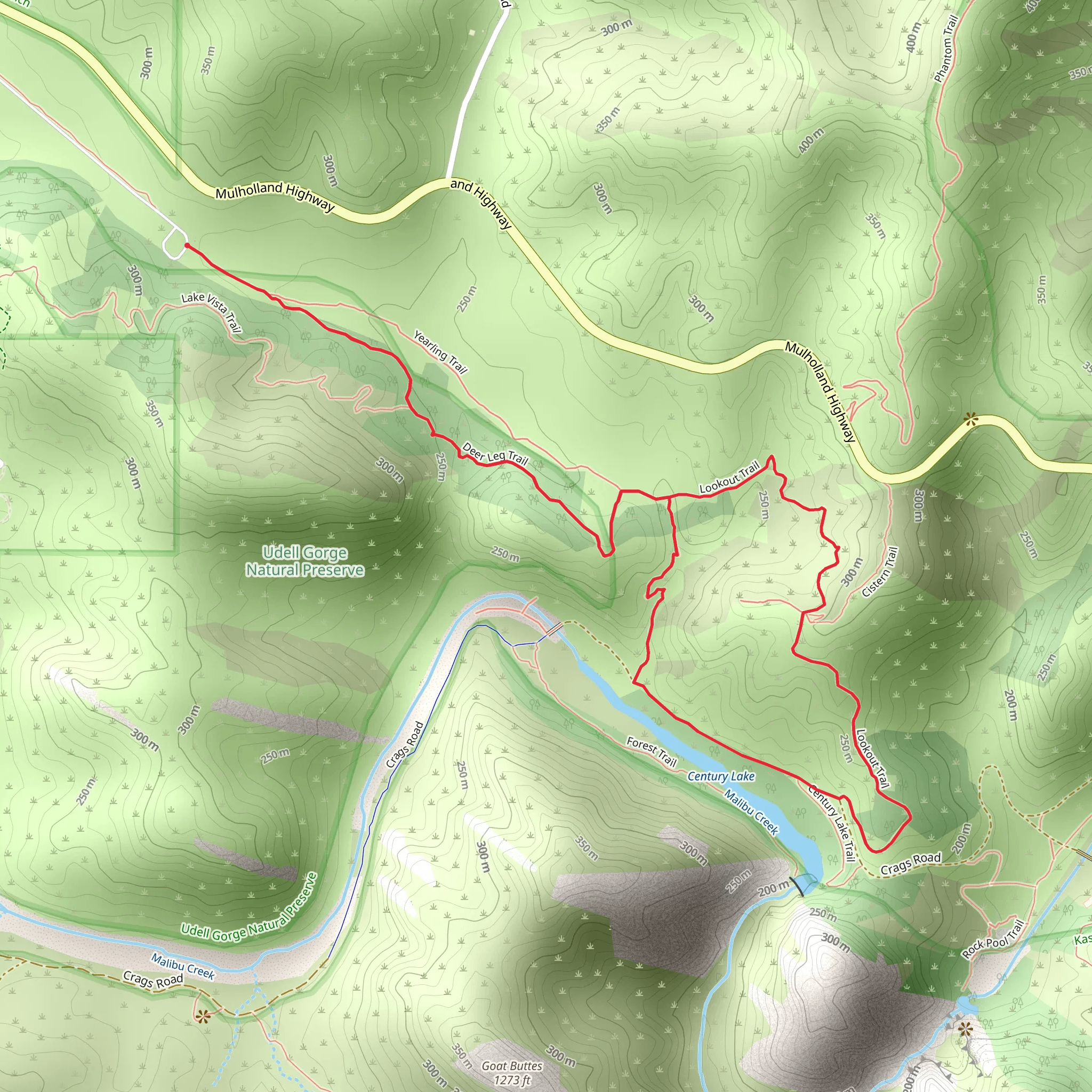 Century Lake - Deer Leg - Lookout Loop Trail mobile static map