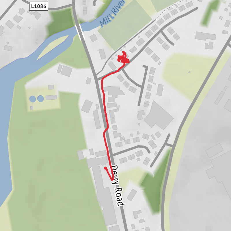 A map preview of the recording County Donegal Walking.