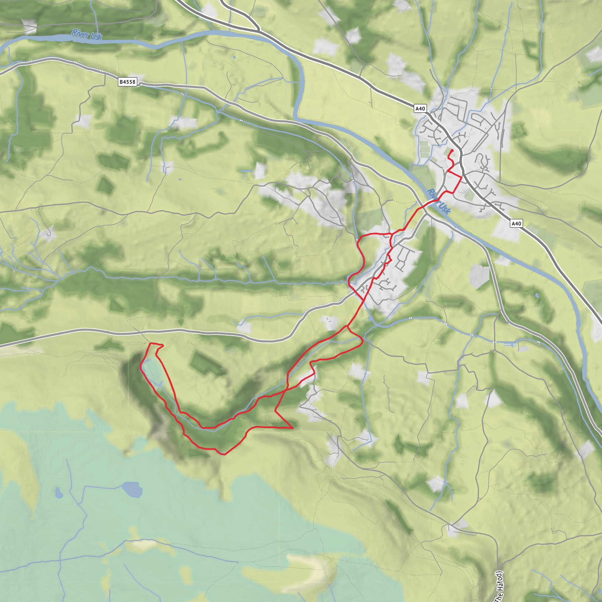 Crickhowell and Llangattock Escarpment Circular mobile static map