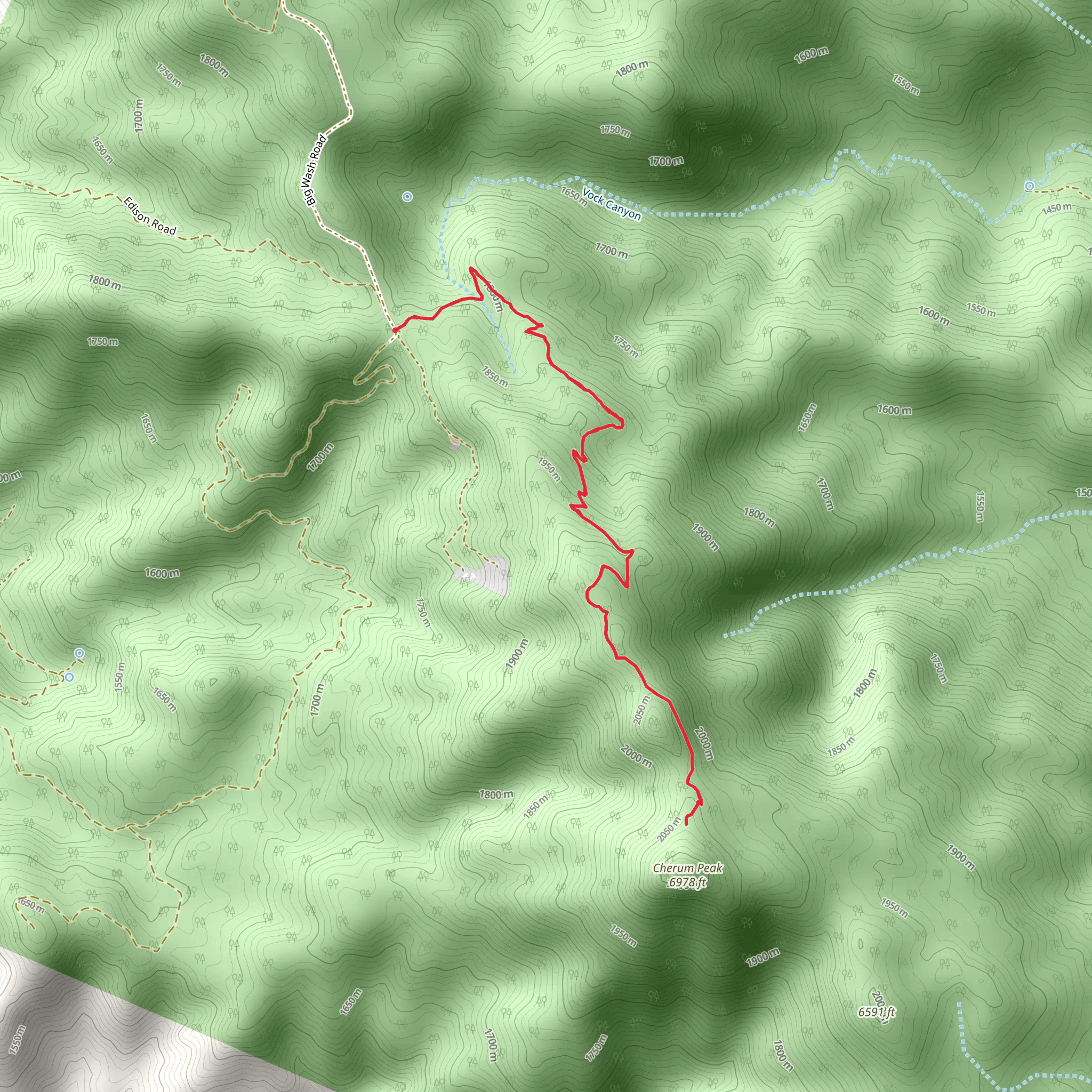 Cherum Peak Trail mobile static map