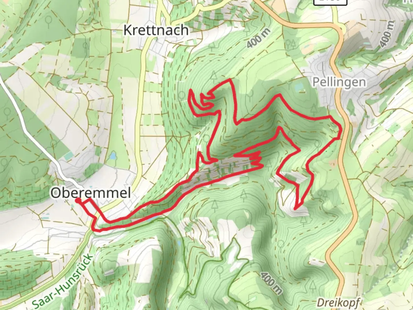 An image depicting the trail Fallweiher via Karlskopf Panoramaweg and its surrounding area.