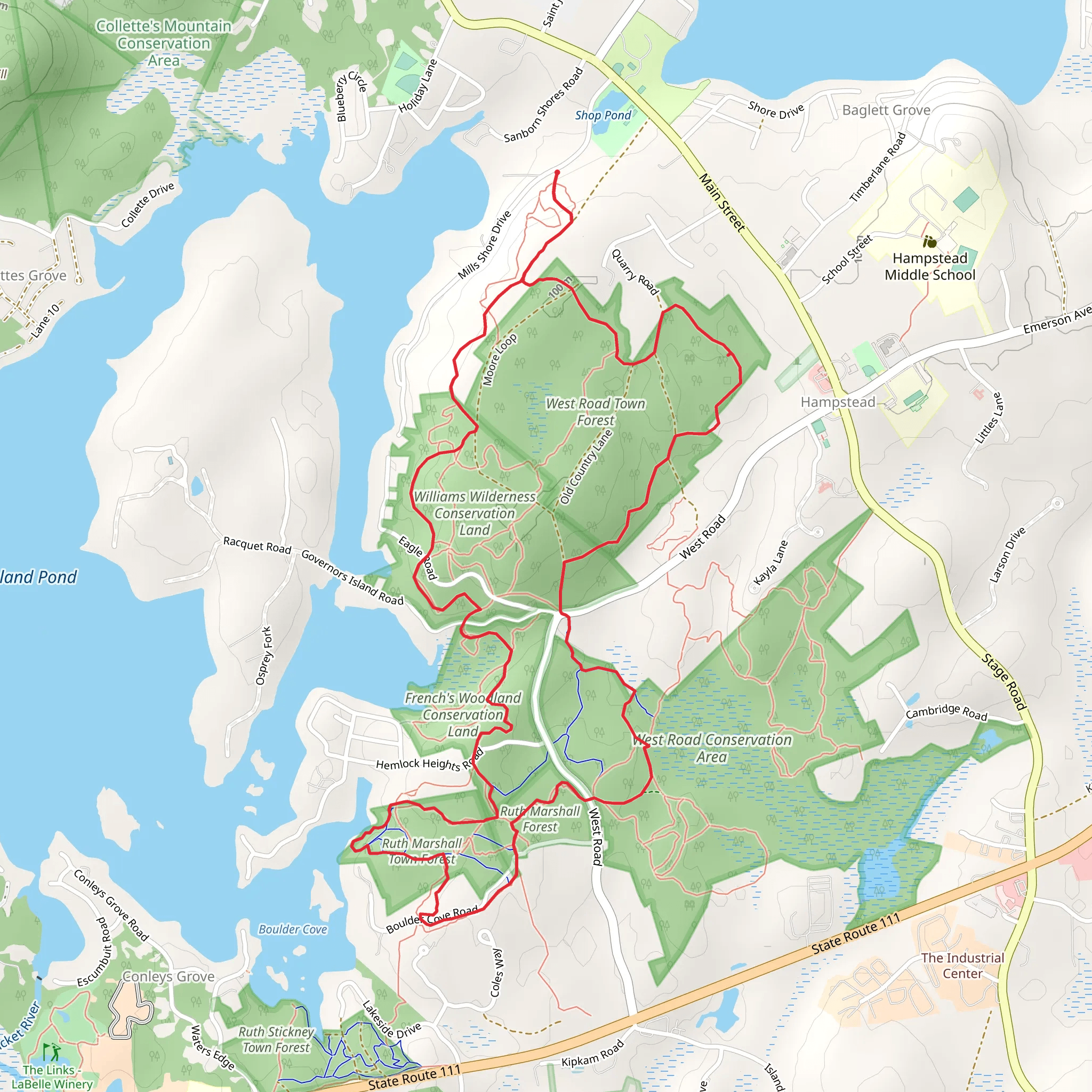 Greenbelt A Loop - Hampstead mobile static map