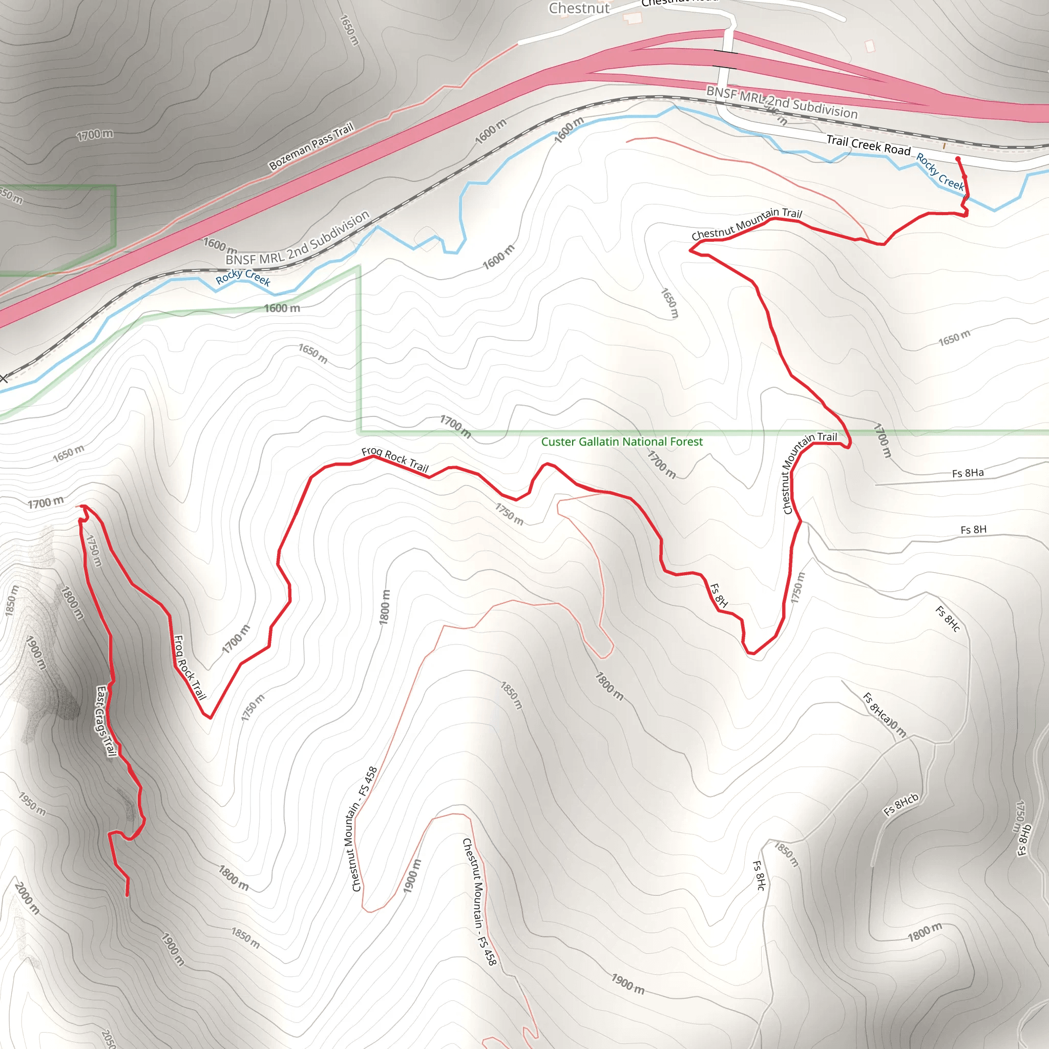 Frog Rock via Chestnut Mountain Trail mobile static map
