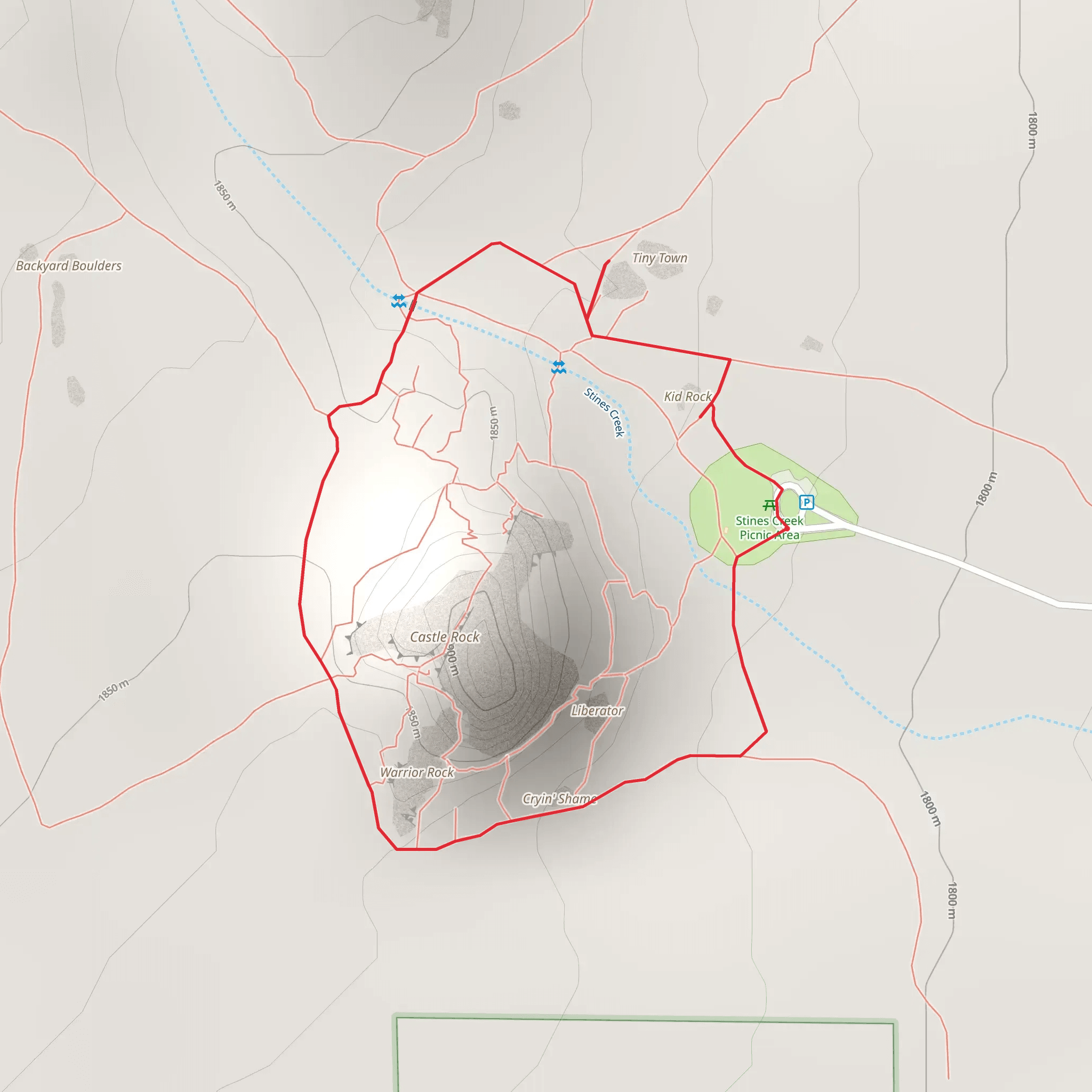 Stines Creek Loop mobile static map
