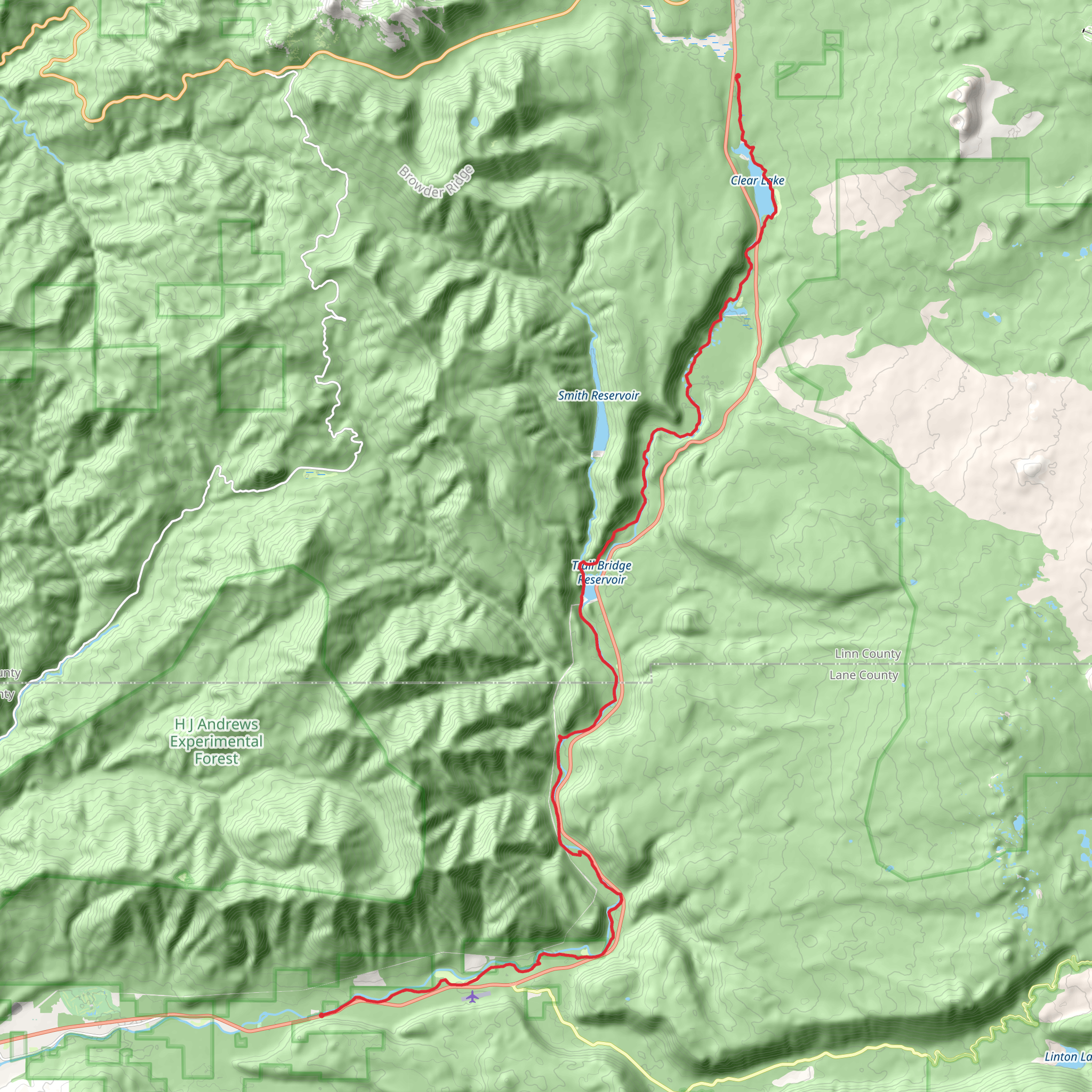 McKenzie River National Recreation Trail mobile static map