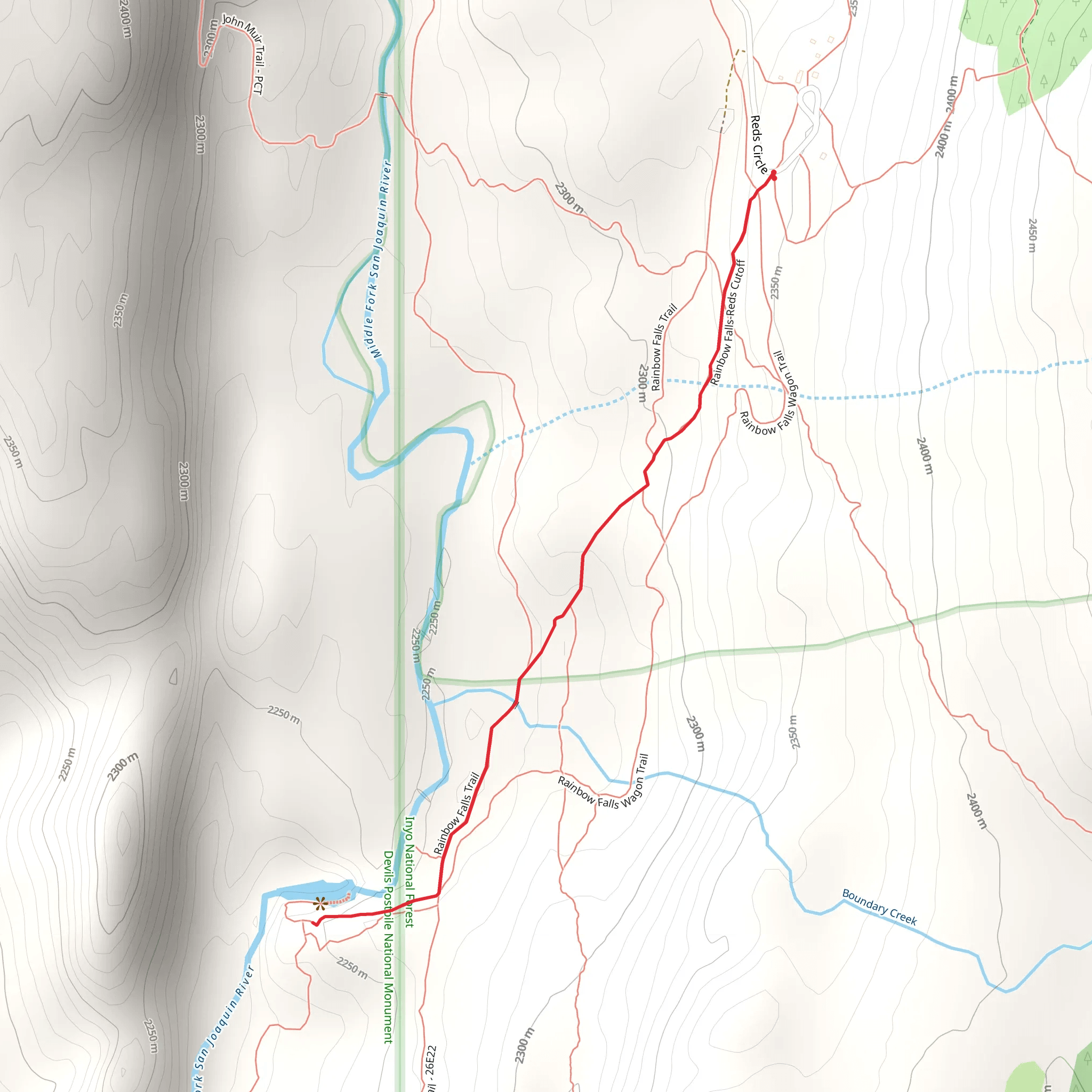 Rainbow Falls Walk mobile static map
