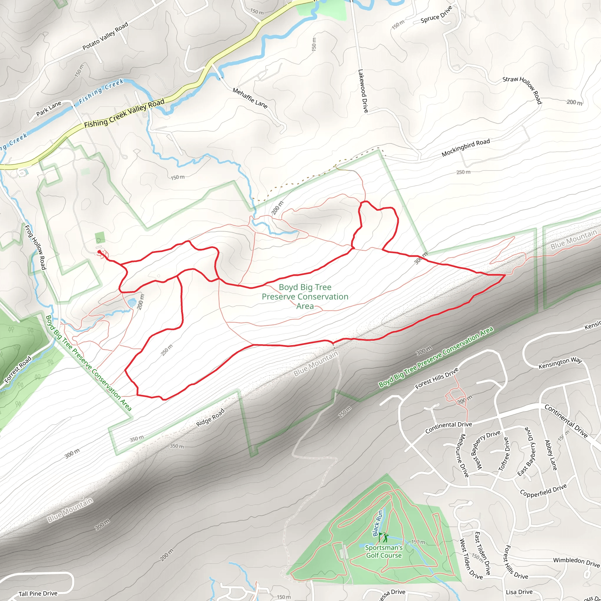 Upper Spring to Janie Trail to Coach Trail Loop mobile static map