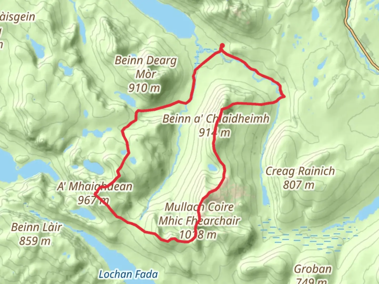 An image depicting the trail Fisherfield 6 and its surrounding area.