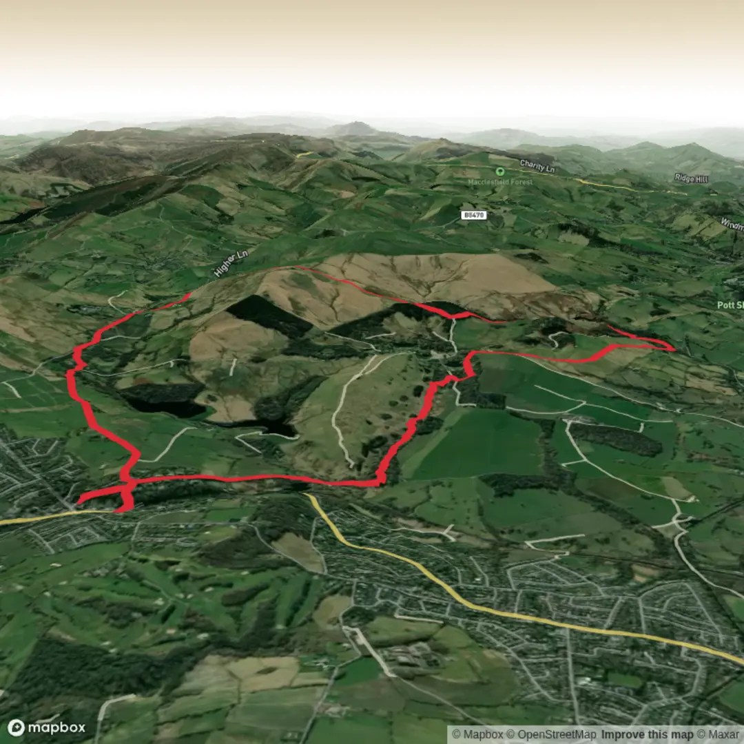 An image depicting the trail Lyme Park Circular from Disley Station and its surrounding area.