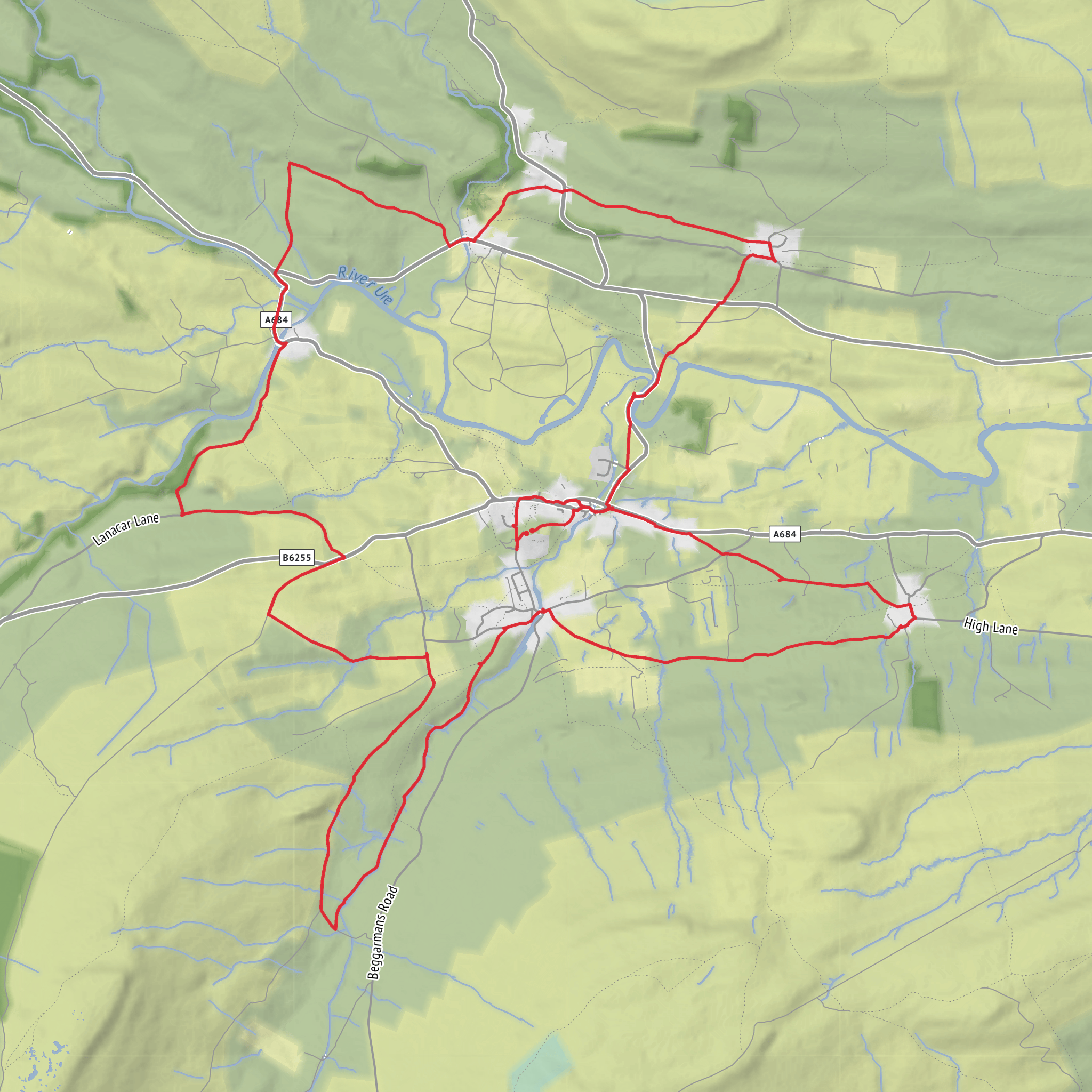 Hawes Mosiac Loop mobile static map