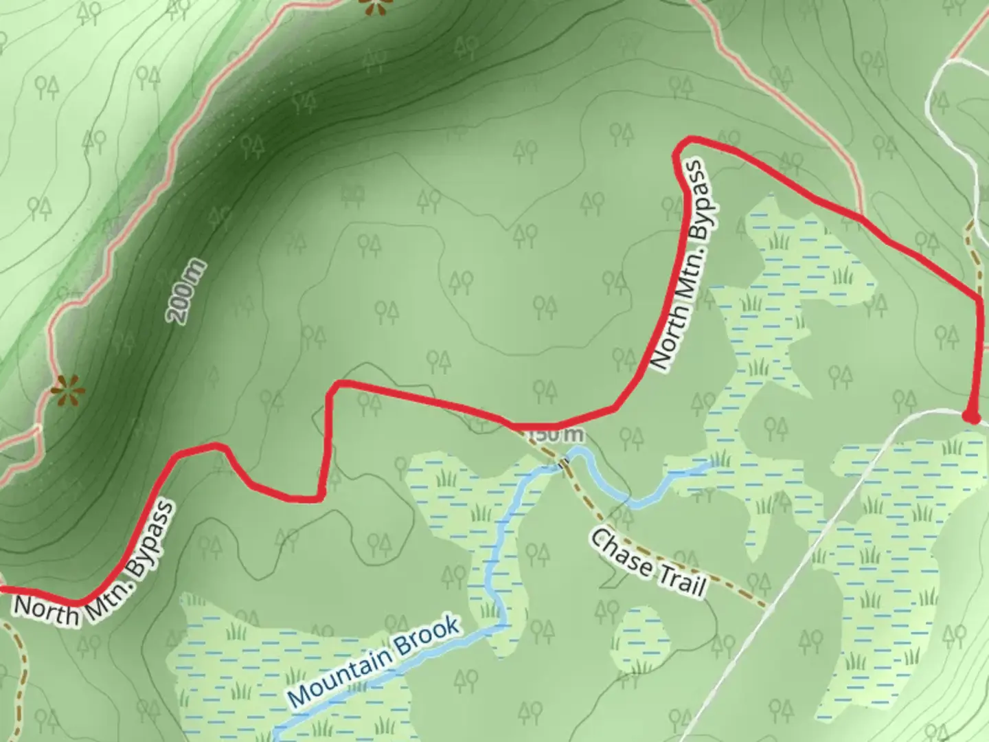 An image depicting the trail North Mountain Bypass and its surrounding area.